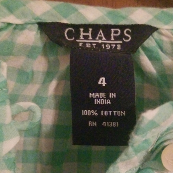 Chaps Ruffled Gingham Top - Picture 2 of 3